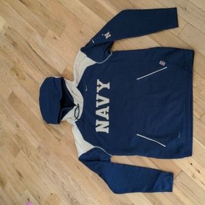 Navy hooded sweatshirt hoodie Nike fit therma M